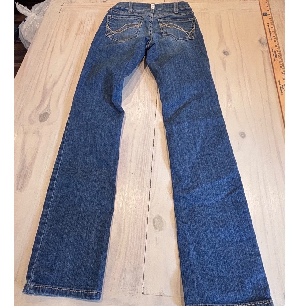 Ariat REAL Denim Perfect Rise Straight Leg Jeans Womens 25R Blue Medium Wash - Picture 10 of 14